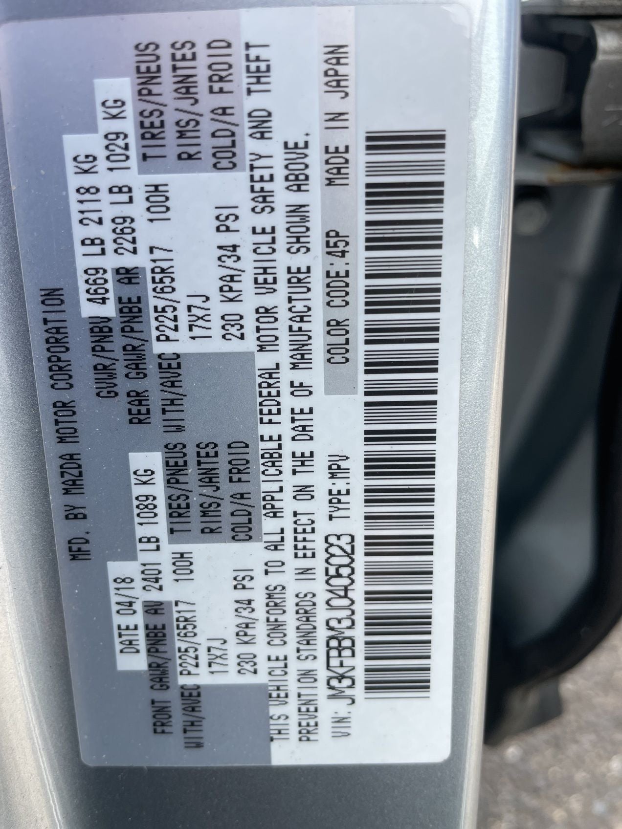 2018 Mazda Mazda CX-5 Sport