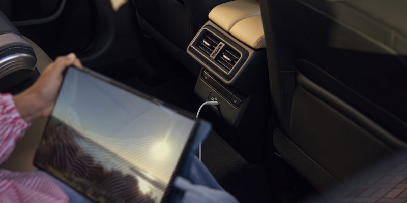 Tablet plugged into a 2026 Mazda CX-5